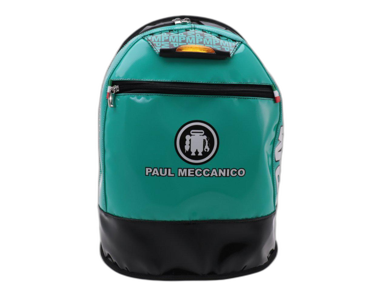 ZAINO VERDE MARE E NERO PAUL MECCANICO. MODELLO SUPER REALIZZATO CON TELONI DI CAMION. - Edizione Limitata Paul Meccanico