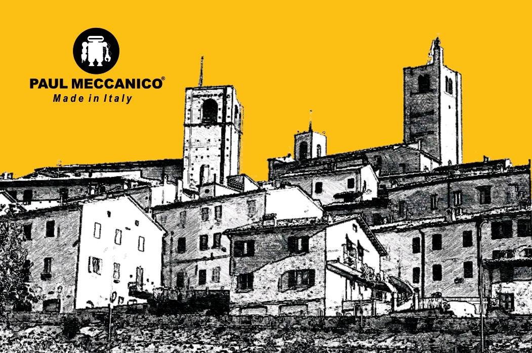 Boceto de Sarnano, el pueblo medieval de Las Marcas donde nació Paul Meccanico