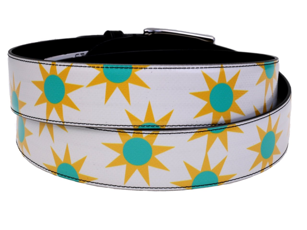 CINTURA BIANCA DA UOMO "SUN" REALIZZATA CON TELONI DI CAMION.