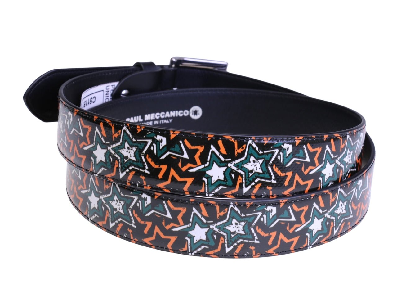 ..BLACK MEN'S BELT "STARS" MADE OF LORRY TARPAULIN.