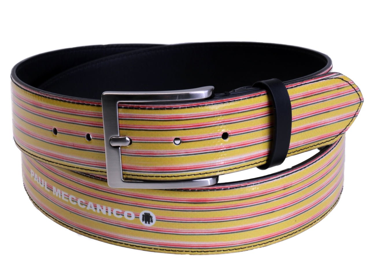 MUSTARD MEN'S BELT MADE OF LORRY TARPAULIN.