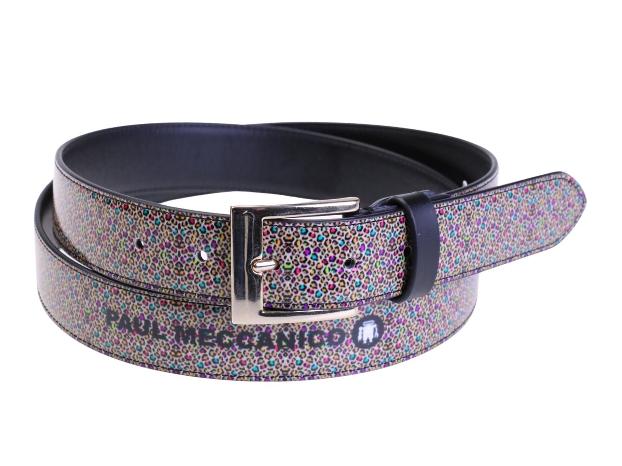 .MULTICOLOR WOMEN'S BELT WITH ANIMALIER FANTASY MADE OF LORRY TARPAULIN.