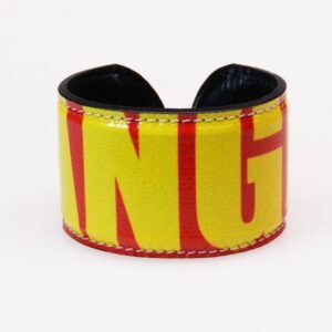 BRACCIALE DONNA COLORE ROSSO E GIALLO "DANGER". - Edizione limitata Paul Meccanico 